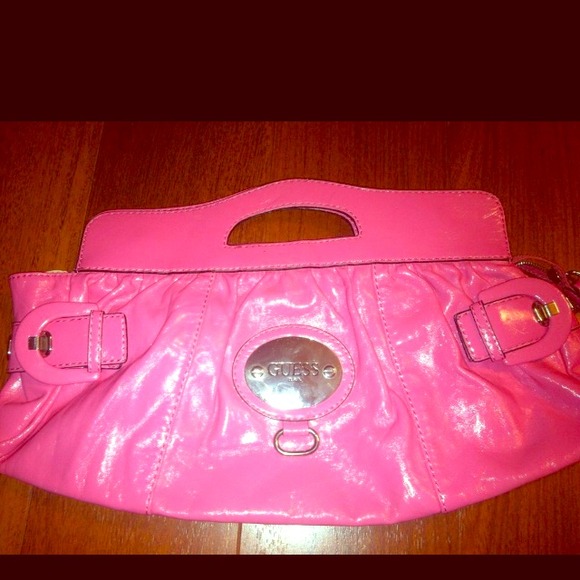 Guess hot pink clutch