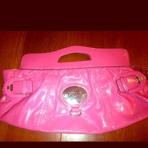 Guess hot pink clutch