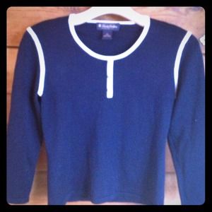 Brooks Brothers Navy w/White trim Sweater XS