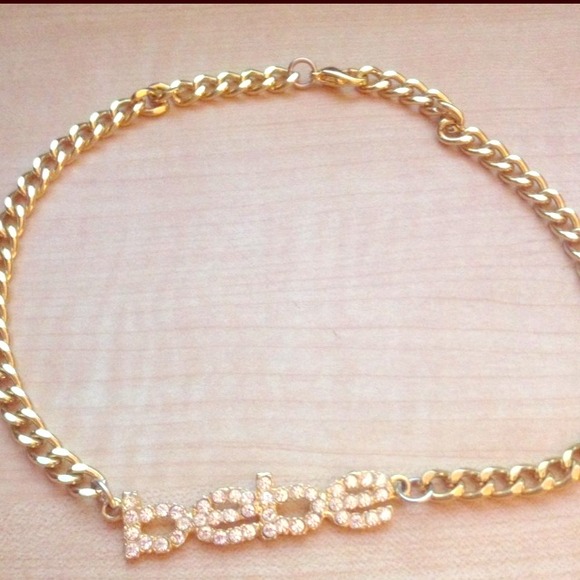 Bebe gold colored bling choker