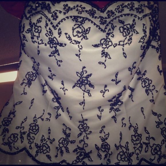 Black and white prom dress