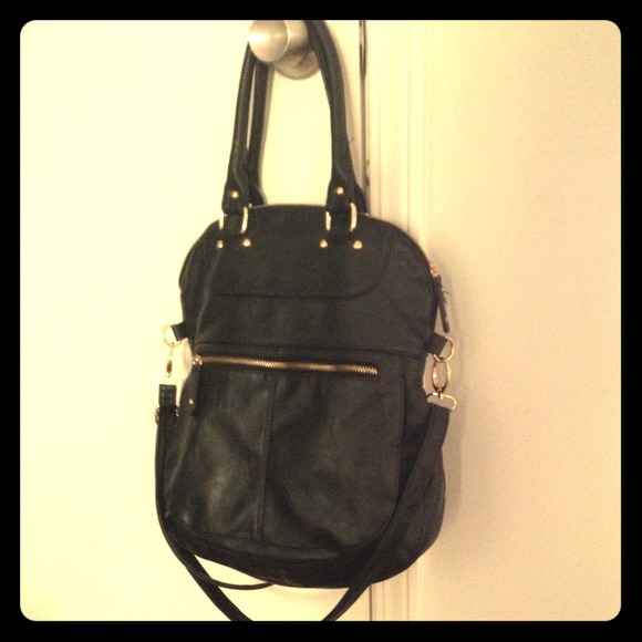 Black Nine West bag with gold hardware