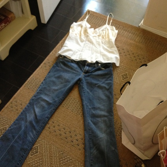 White cotton blouse with adjustable straps. White