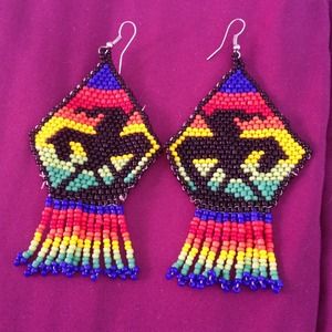 End of the trail beaded earrings