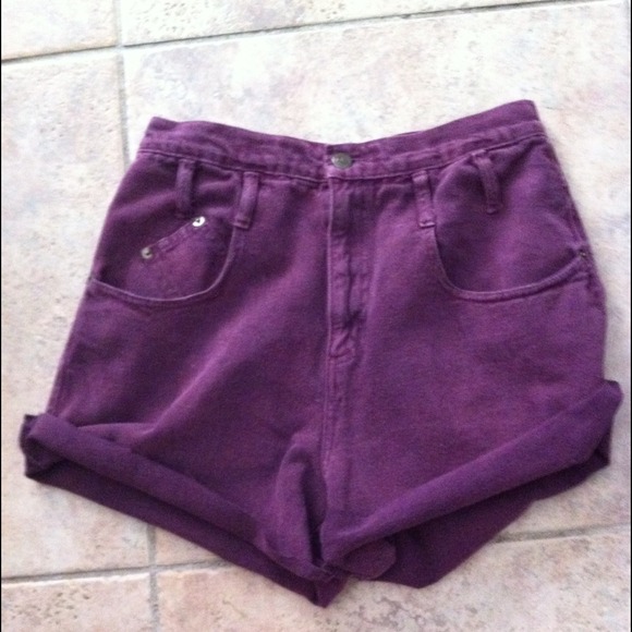 Eggplant colored high waist shorts