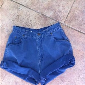 RESERVED**Blue denim high waist shorts