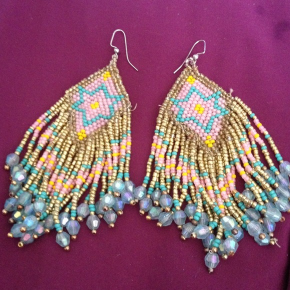 Handmade seed bead earrings