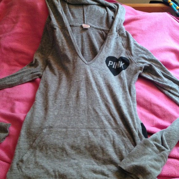 Victoria's Secret Gray Long Sleeved Top with Hood! - Picture 1 of 2