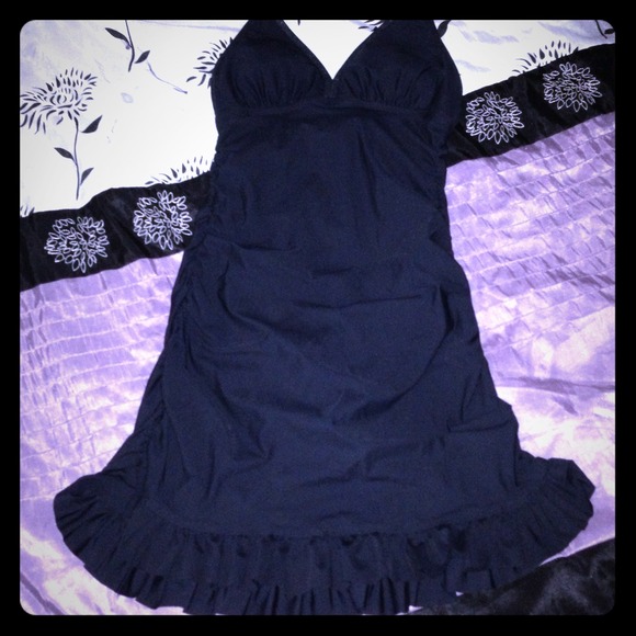 Black bathing suit dress.