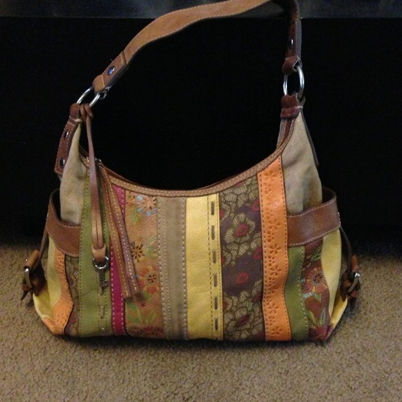 🎀SOLD🎀Bundle Leather Multi color Fossil handbag