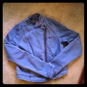 Forever 21 jean racer jacket