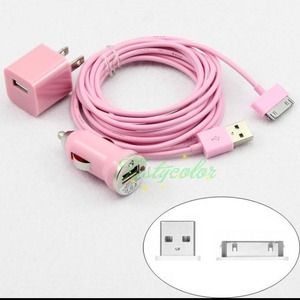 10 ft Pink iPhone charger/car combo