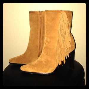 Brown swede ankle boots