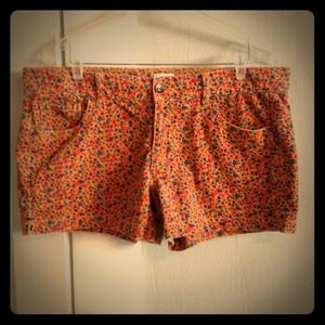 Floral corduroy shorts!
