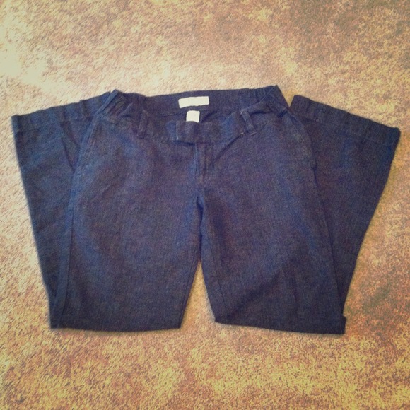 Liz Lange pinstripe maternity cotton linen pant