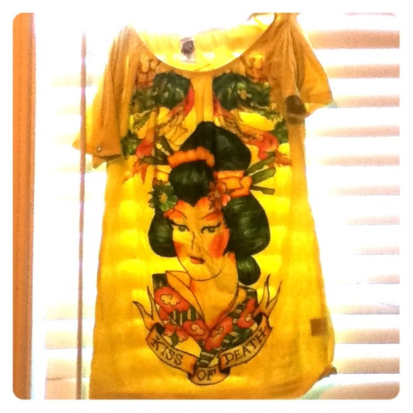 *REDUCED*Genuine Ed Hardy Buttterfly Sleeve Shirt