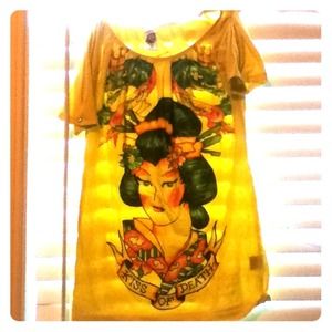 *REDUCED*Genuine Ed Hardy Buttterfly Sleeve Shirt