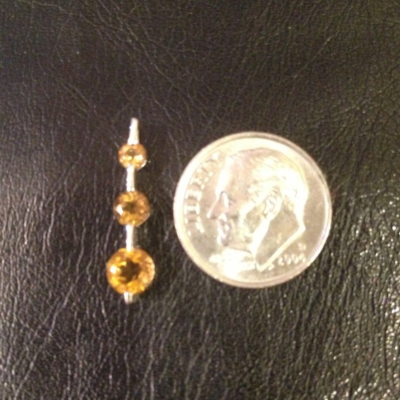 Citrine and 18 karat white gold pendant - Picture 2 of 2