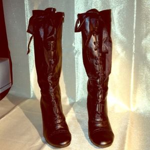 Black lace up boots