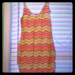 *REDUCED*Neon and Gray Chevron Body Con Dress