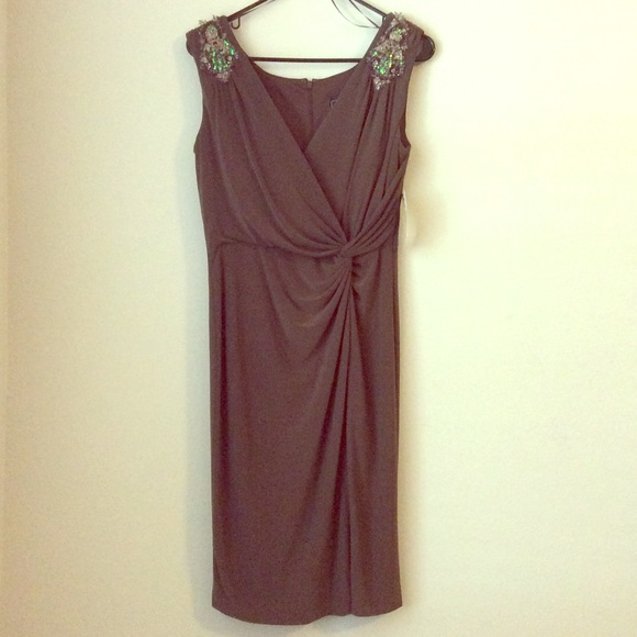 Alex Evenings Dresses & Skirts - NWT$200 Jewel Slimming Wrap Bead Embellished Dress