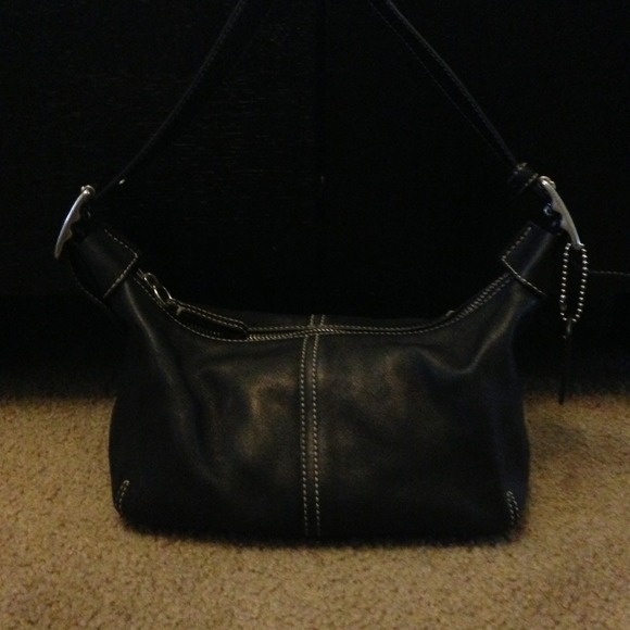 Black Leather Coach Handbag. Authentic