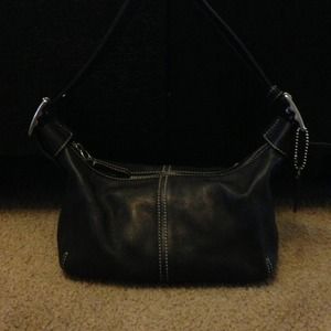 Black Leather Coach Handbag. Authentic