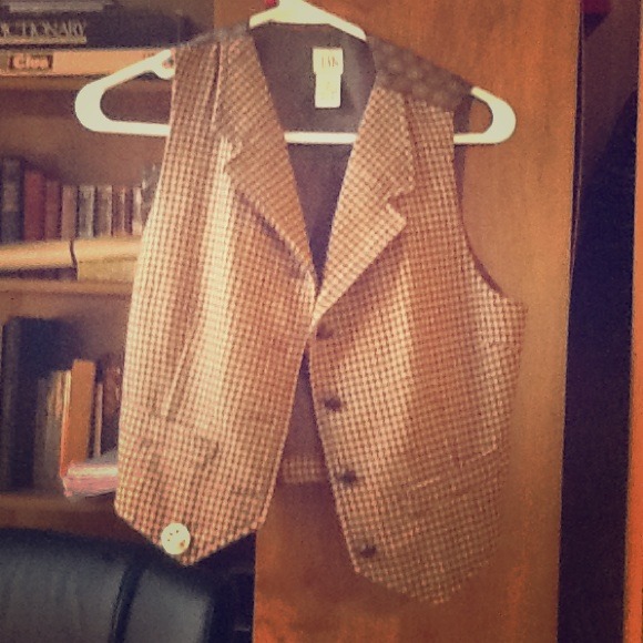 Tan and brown vintage vest