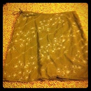 American Eagle Floral Embroidered Skirt