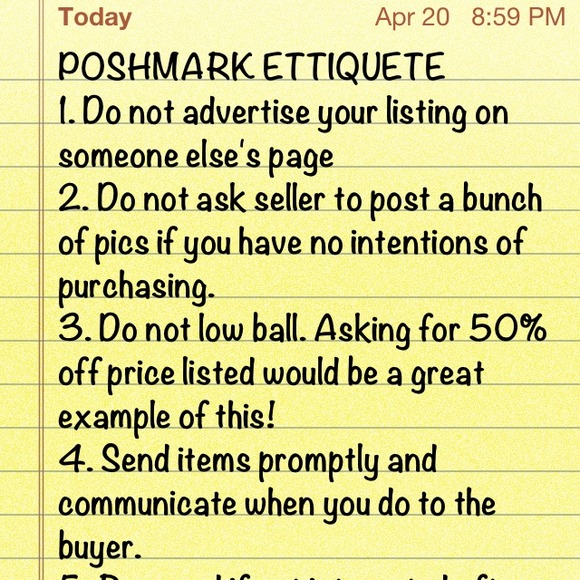 Poshmark Etiquette - Picture 2 of 4