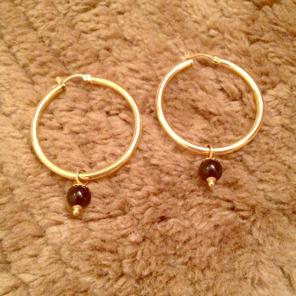 14K gold and genuine black onyx beads