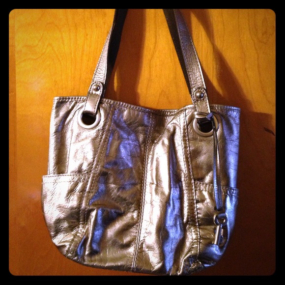 Fossil leather handbag