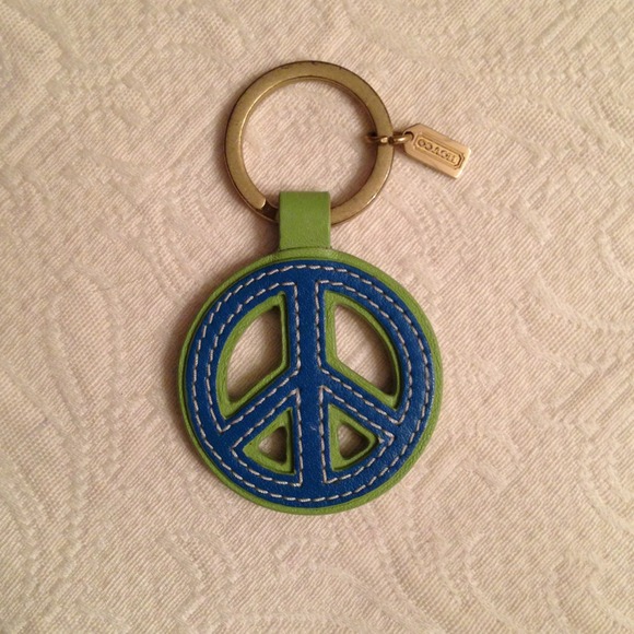Coach peace sign keychain