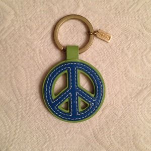 Coach peace sign keychain