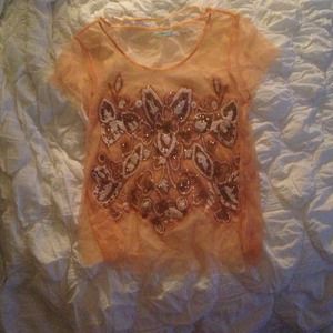 Orange Beaded Top