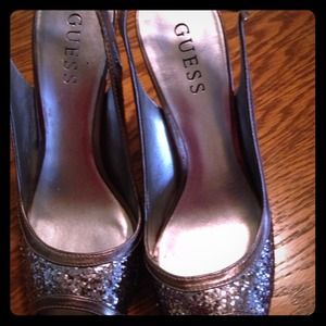 Silver glitter Guess Platform $13 for helloholly74