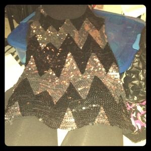 Stretch sequin chevron cocktail dress