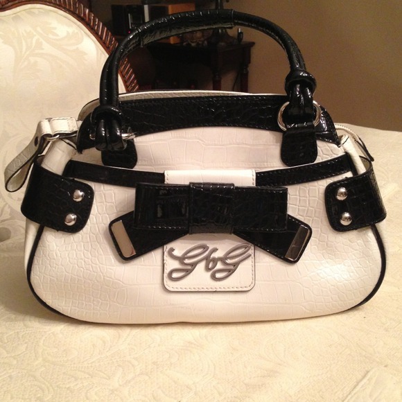 G by Guess black and white handbag