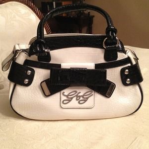G by Guess black and white handbag