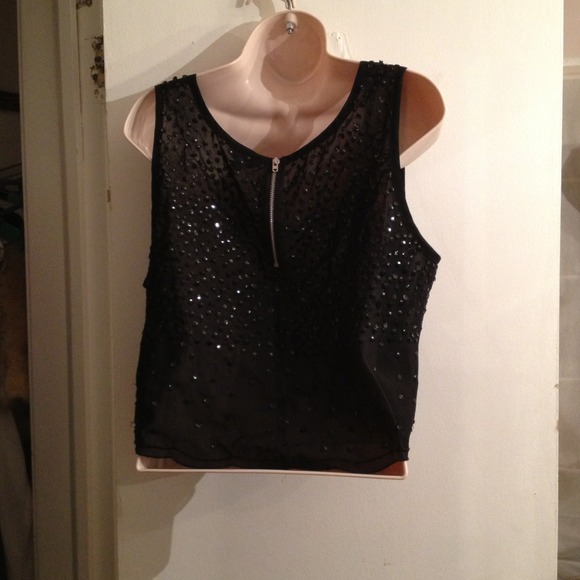 SOLD Guess Sheer sequin top - Picture 3 of 3