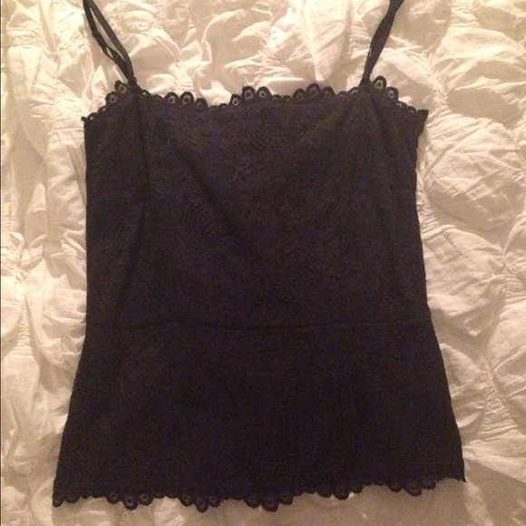 Black Lace Slight Peplum Top