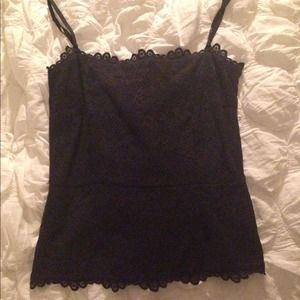 Black Lace Slight Peplum Top