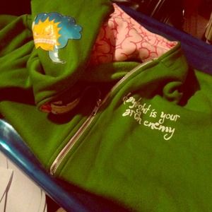 Clandestine Industries bartskull hoodie w/ brains