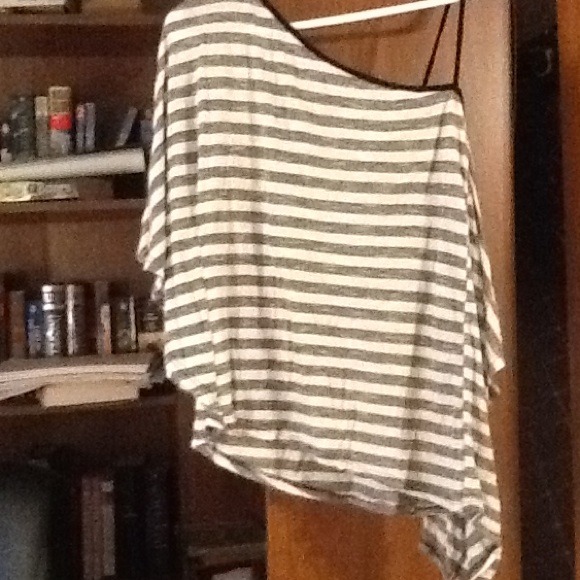 White and grey One shoulder clubbing shirt
