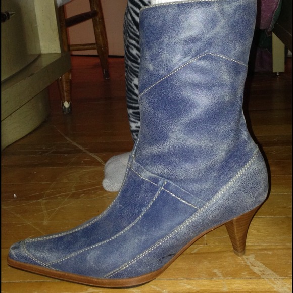 ✂REDUCED✂ Genuine leather jean color heeled boots - Picture 3 of 4