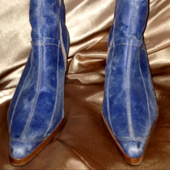✂REDUCED✂ Genuine leather jean color heeled boots - Picture 4 of 4
