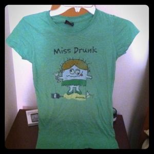 Green "Miss Drunk" Tee by David and Goliath