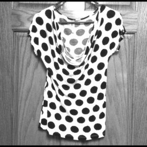 Black and white polka dot top