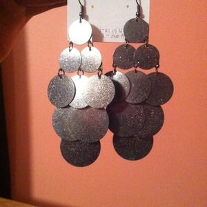 Dark Grey Dangling Earrings
