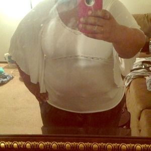 White flared shirt